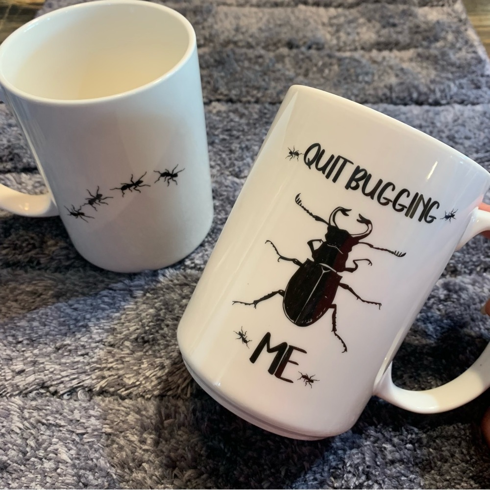 Novelty mug. 16 oz large cup. Quit bugging me